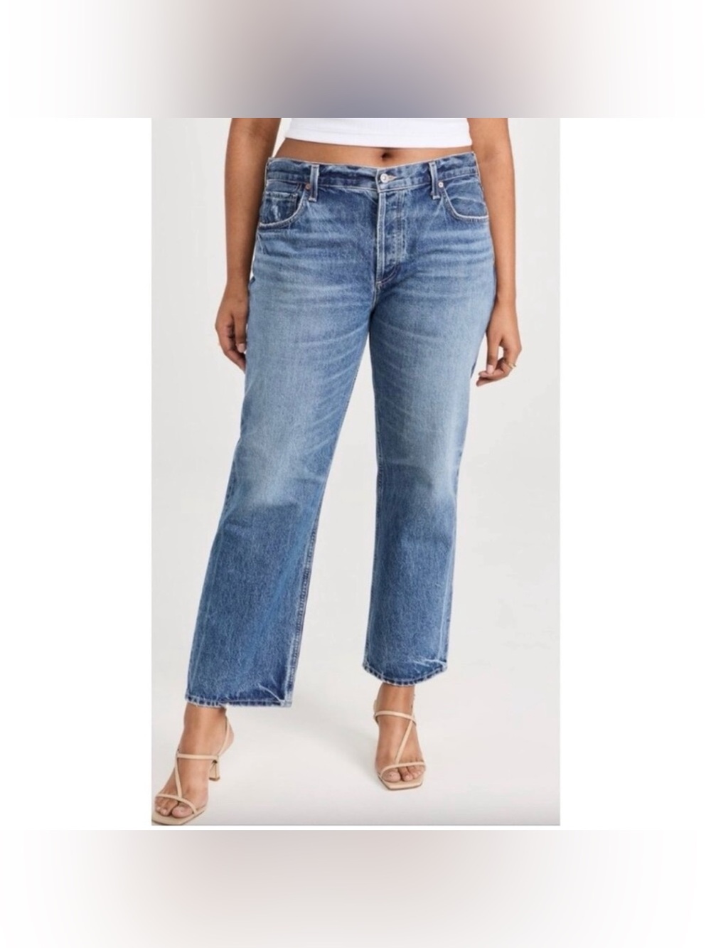 Citizens of Humanity Neve Straight Leg Jeans Distressed Premium Denim USA